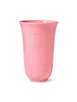 Lyngby Porcelæn Rhombe vase, rosa fra> Vaser