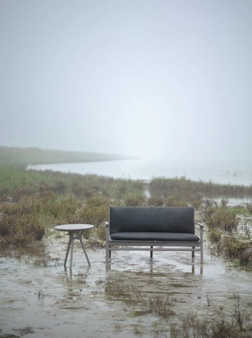 Stellar Works Rén Lounge sofa 2. pers natur eg, sort læder fra> Sofaer