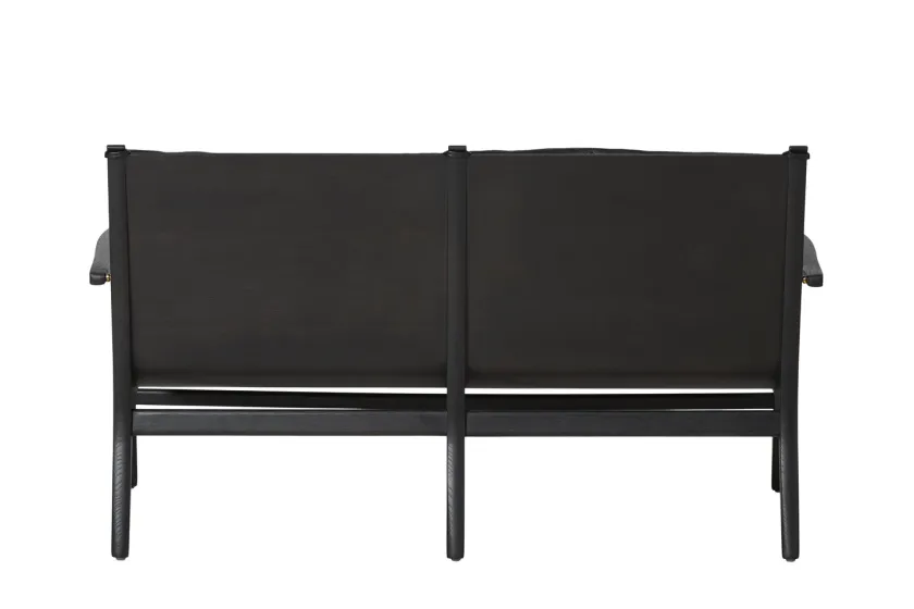 Stellar Works Rén Lounge sofa 2. pers natur eg, sort læder fra> Sofaer