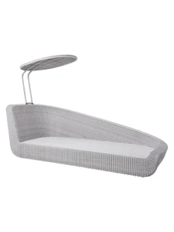 Cane-line Savannah Daybed, venstre i hvid/grå fra> Udendørs Loungemøbler