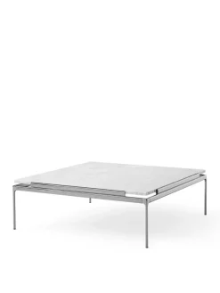&Tradition Sett LN13 Sofabord, bianco carrara marble/chrome fra> Sofaborde