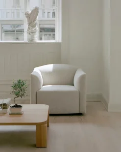 New Works Shore Lounge Chair Extended Base, taupe fra><noscript><img width=