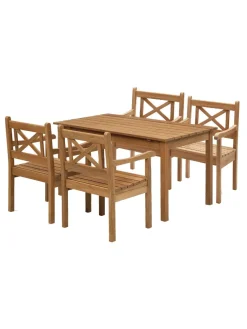 Fritz Hansen Skagerak Skagen Sæt i teak, 4 stole og bord fra> Havemøbelsæt