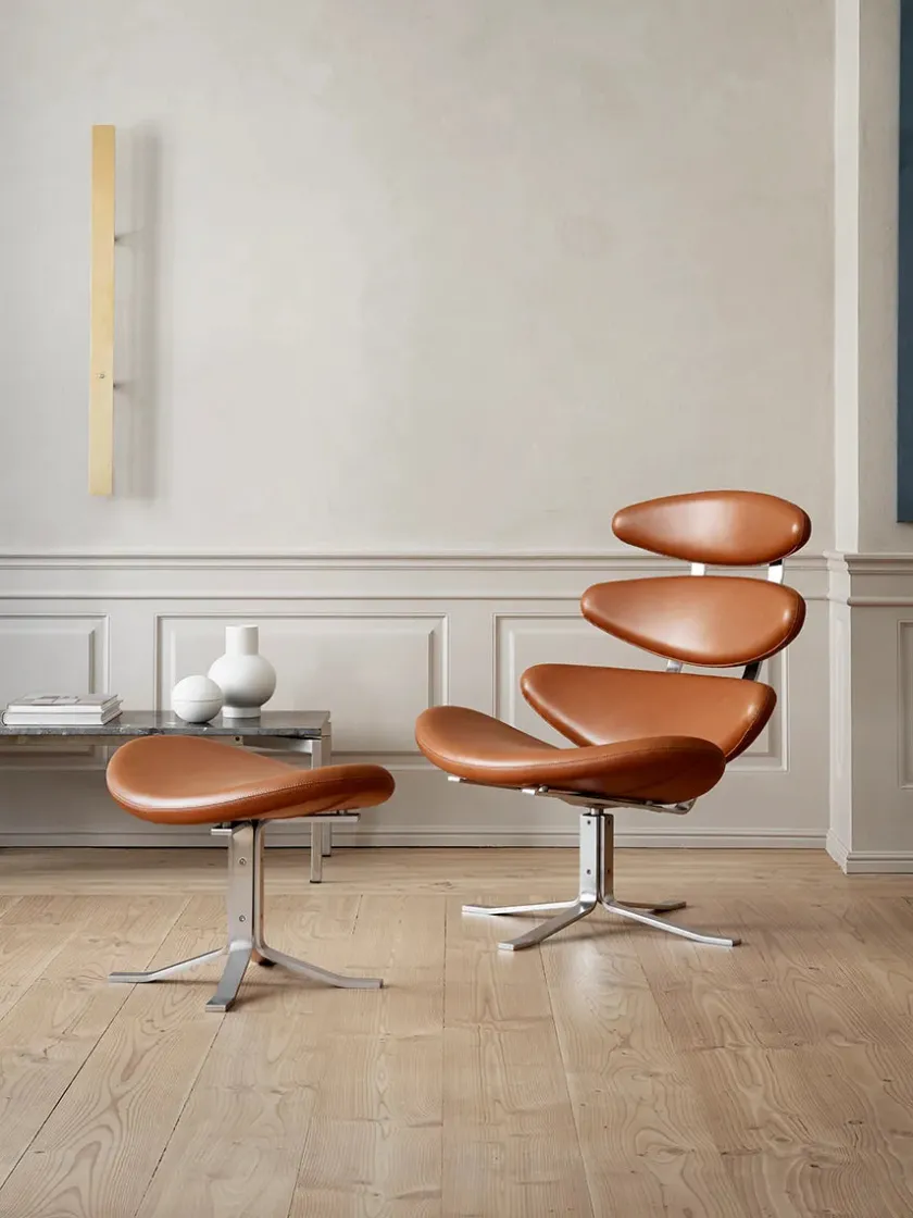 Fredericia Furniture Skammel EJ 5-F til Corona stolen> Skamler