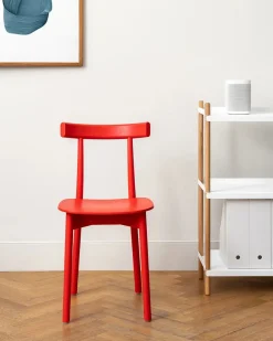 Nine Skinny wooden chair, ash/red fra><noscript><img width=