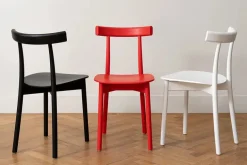 Nine Skinny wooden chair, ash/white fra> Spisebordsstole