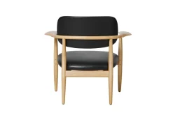 Stellar Works Slow lounge chair med armlæn fra i egetræ og sort læder> Lænestole