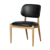 Stellar Works Slow side chair fra i egetræ med sort læder> Lænestole