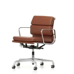 Vitra Soft Pad Chair EA 217 Kontorstol, sort læder/krom stel fra><noscript><img width=