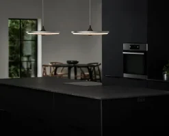 Le Klint Soleil pendel medium, røget eg, papir skærm fra> Pendler|Spots