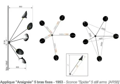Editions Serge Mouille Spider Big Wall Lamp w/5 Fixed Arms af Serge Mouille><noscript><img width=