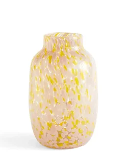 HAY Splash Vase, Round light pink and yellow fra> Vaser