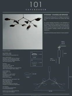 101 Copenhagen Stingray Chandelier, bronze fra><noscript><img width=