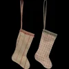 Maileg Stocking ornament - Strømpe m/tern + Strømpe m/strib fra> Juletræspynt