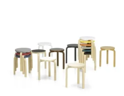 Artek Stool 60, honey stained birk fra> Skamler
