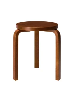 Artek Stool 60, walnut stained fra> Skamler
