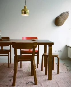 Artek Stool E60, walnut stained fra><noscript><img width=
