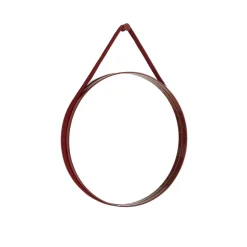 HAY Strap Mirror No 2 Ø50 Red - Spejl fra> Spejle