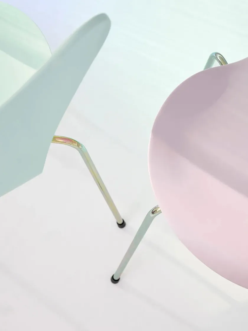 Fritz Hansen 70th Anniversary Edition 3107 Spisebordsstol, 7:14 AM Blue af Arne Jacobsen> Spisebordsstole