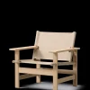 Fredericia Furniture The Canvas Chair, lys olieret eg natur canvas af Børge Mogensen> Loungestole|Lænestole