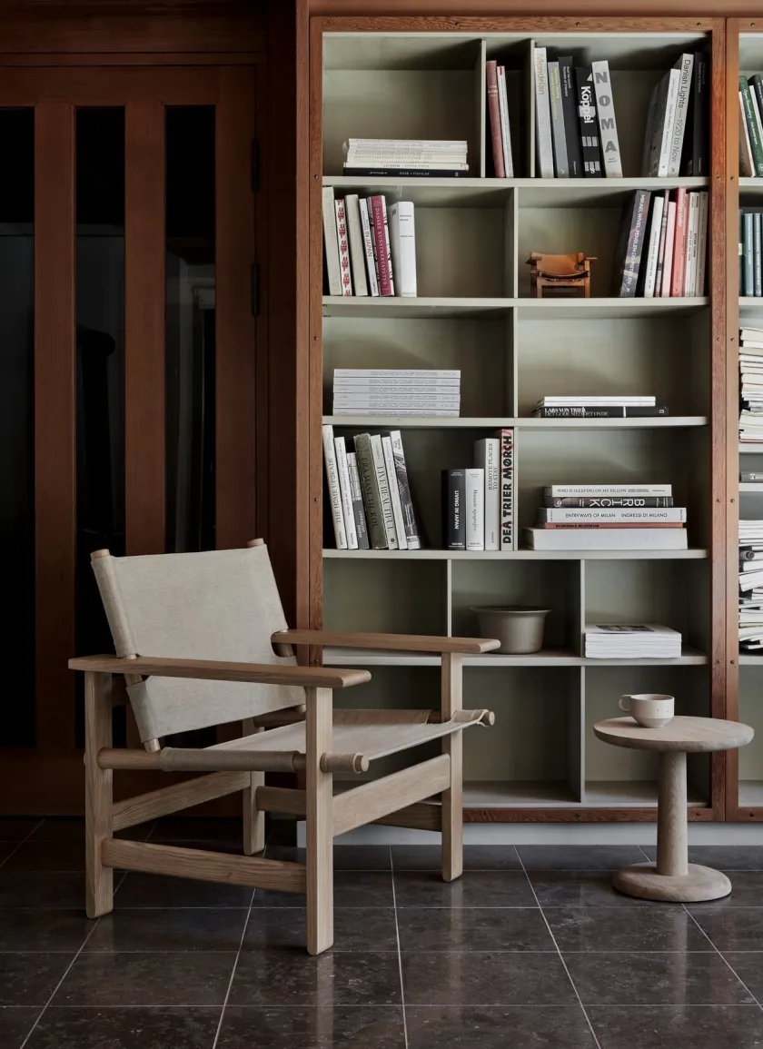 Fredericia Furniture The Canvas Chair, lys olieret eg natur canvas af Børge Mogensen> Loungestole|Lænestole