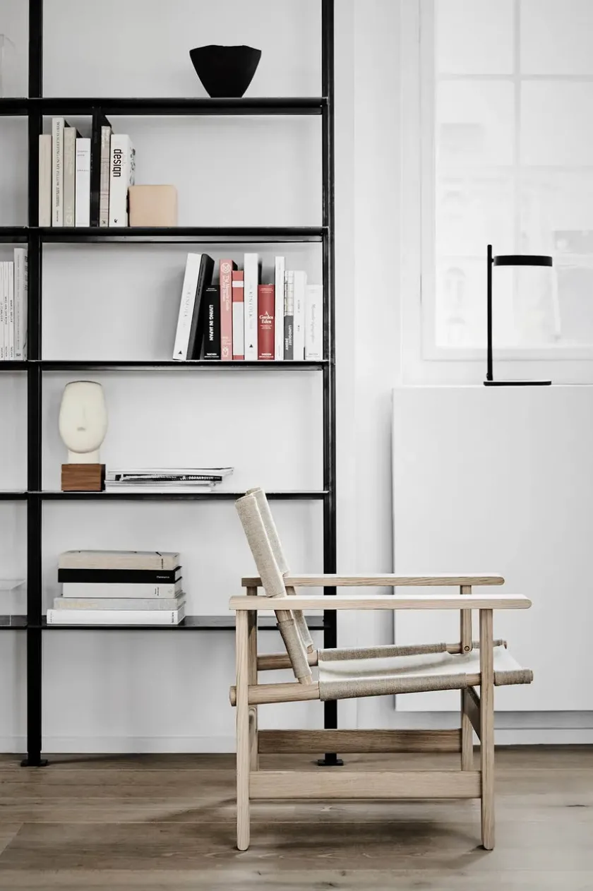 Fredericia Furniture The Canvas Chair, lys olieret eg natur canvas af Børge Mogensen> Loungestole|Lænestole
