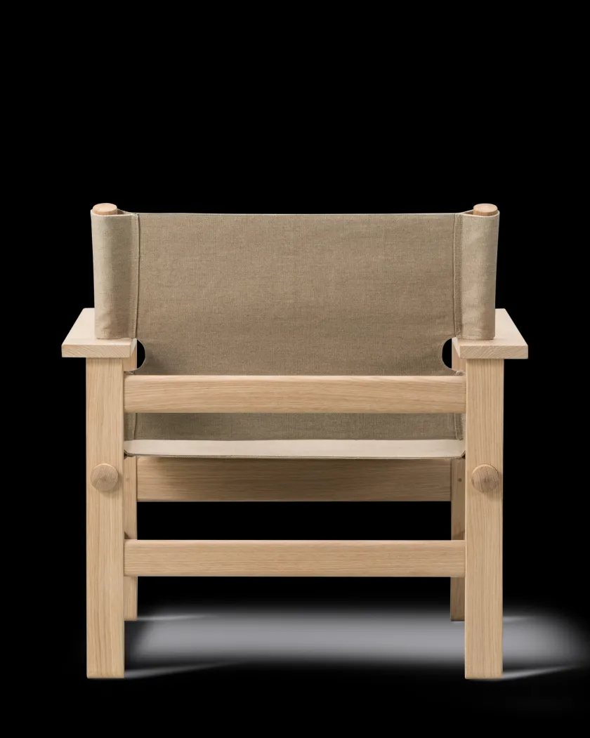 Fredericia Furniture The Canvas Chair, lys olieret eg natur canvas af Børge Mogensen> Loungestole|Lænestole