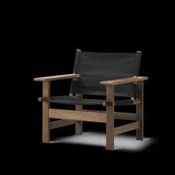 Fredericia Furniture The Canvas Chair, lys olieret eg natur canvas af Børge Mogensen><noscript><img width=