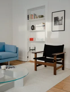 Fredericia Furniture The Canvas Chair, røget eg sort canvas af Børge Mogensen> Loungestole|Lænestole