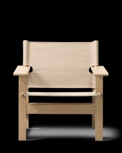 Fredericia Furniture The Canvas Chair, sæbebehandlet eg natur canvas af Børge Mogensen><noscript><img width=
