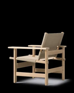Fredericia Furniture The Canvas Chair, sæbebehandlet eg natur canvas af Børge Mogensen><noscript><img width=