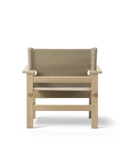 Fredericia Furniture The Canvas Chair, sæbebehandlet eg natur canvas af Børge Mogensen><noscript><img width=