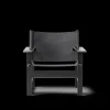 Fredericia Furniture The Canvas Chair, sortlakeret eg sort canvas af Børge Mogensen> Loungestole|Lænestole