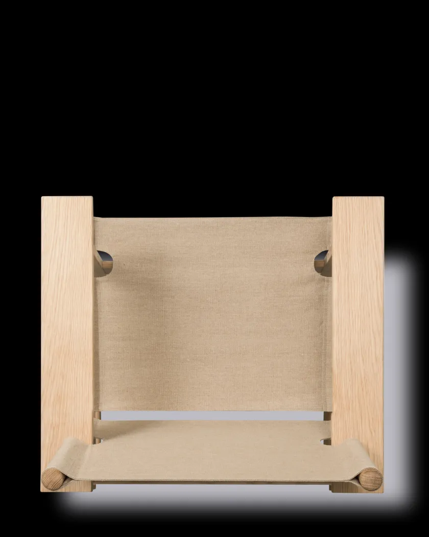 Fredericia Furniture The Canvas Chair, sortlakeret eg sort canvas af Børge Mogensen> Loungestole|Lænestole