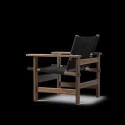 Fredericia Furniture The Canvas Chair, sortlakeret eg sort canvas af Børge Mogensen><noscript><img width=