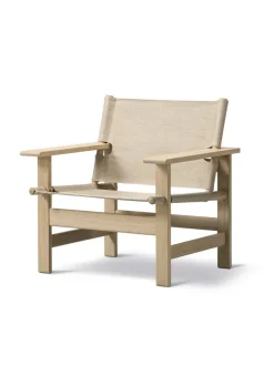 Fredericia Furniture The Canvas Chair, sortlakeret eg sort canvas af Børge Mogensen><noscript><img width=