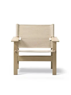 Fredericia Furniture The Canvas Chair, sortlakeret eg sort canvas af Børge Mogensen><noscript><img width=