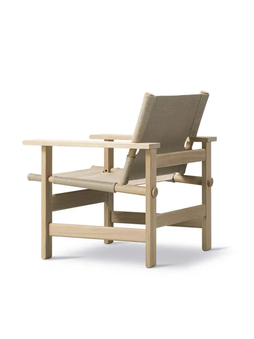 Fredericia Furniture The Canvas Chair, sortlakeret eg sort canvas af Børge Mogensen> Loungestole|Lænestole