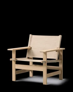 Fredericia Furniture The Canvas Chair, sortlakeret eg sort canvas af Børge Mogensen><noscript><img width=
