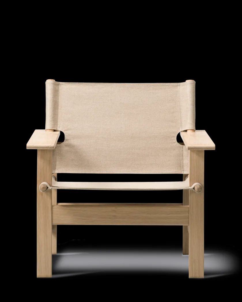 Fredericia Furniture The Canvas Chair, sortlakeret eg sort canvas af Børge Mogensen> Loungestole|Lænestole