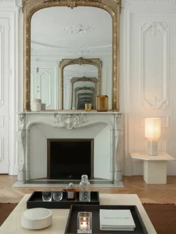 Louise Roe The Eight Over Eight Lamp Small, beige travertine fra><noscript><img width=
