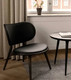 Mater The Lounge Chair, sirka grå eg med sort læder fra> Loungestole|Lænestole