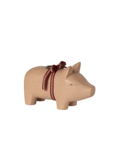 Maileg Trælysestage, Gris - Medium - Rosa fra> Lysestager