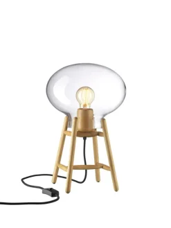 FDB Møbler U4 Hiti Bordlampe, klart glas/eg fra> Spots