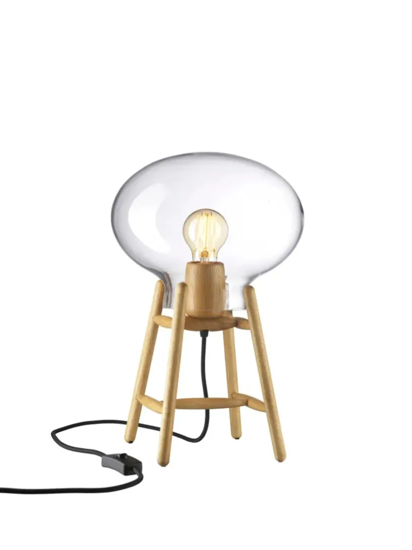 FDB Møbler U4 Hiti Bordlampe, klart glas/eg fra> Spots