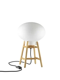 FDB Møbler U4 Hiti Bordlampe, opalt glas/eg fra> Spots