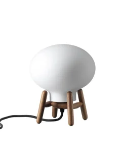 FDB Møbler U6 Mini Hiti Bordlampe, opalt glas/valnød fra> Spots