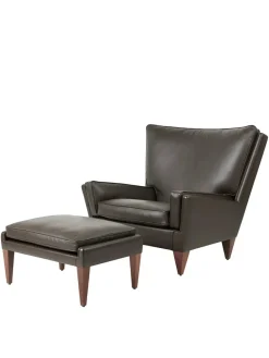 GUBI V11 Lounge Chair, smooth leather coffee fra><noscript><img width=