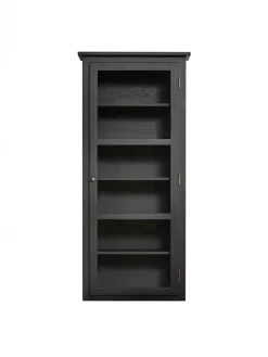 Lindebjerg Design Væghængt Vitrineskab N4, dark oak fra> Vitrineskabe