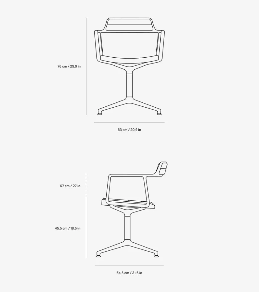Vipp 452 Swivel Chair, Lagrasse fra> Spisebordsstole